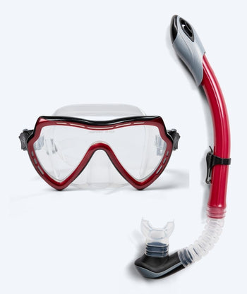 Watery Combo snorkelsett til voksne (fra 15 år) - Nebula - Svart/rød