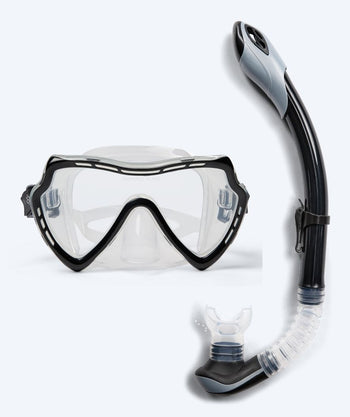Watery Combo snorkelsett til voksne (fra 15 år) - Nebula - Svart