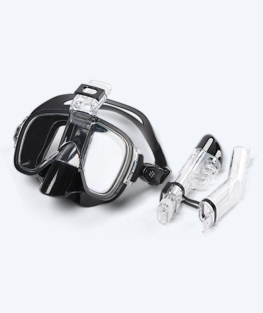 Watery full face snorkelmaske til voksne - Pearl - Svart