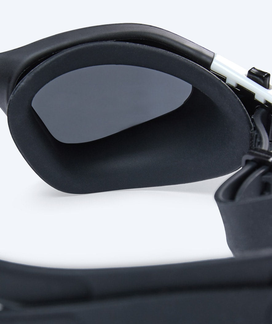 Watery mosjons svømmebriller - Raven Mirror - Svart/hvit