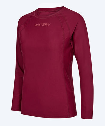 Watery UV-trøye til dam - Remington Long Sleeve Rashguard - Mørkerød