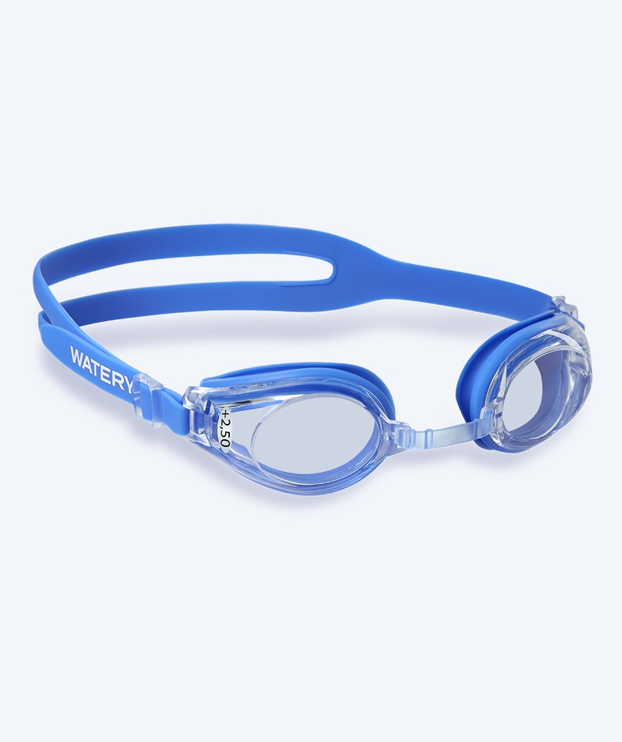Watery langsynte svømmebriller med styrke til voksne - (+2.5) til (+4.5) - Ridley - Blå