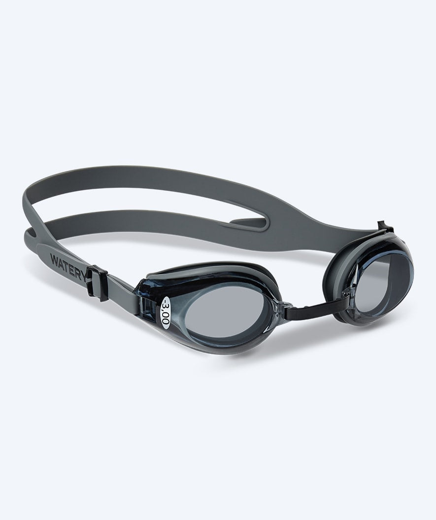 Watery nærsynte svømmebriller med styrke til voksne - (-2.0) til (-7.0) - Ridley - Svart (Smoke)