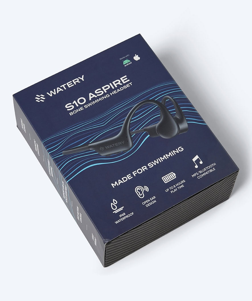 Watery vanntette øretelefoner - S10 Aspire - Svart