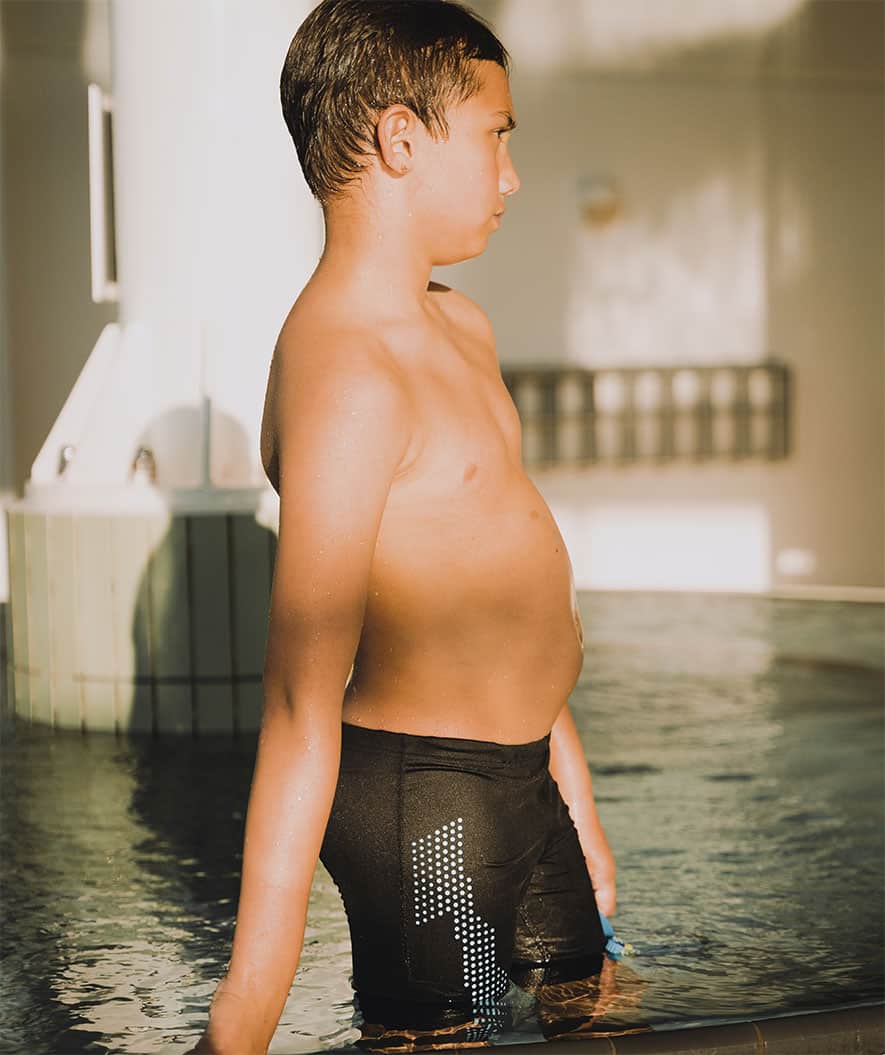 Watery lange badebukser til gutter - Surfy Eco - Blue Picks