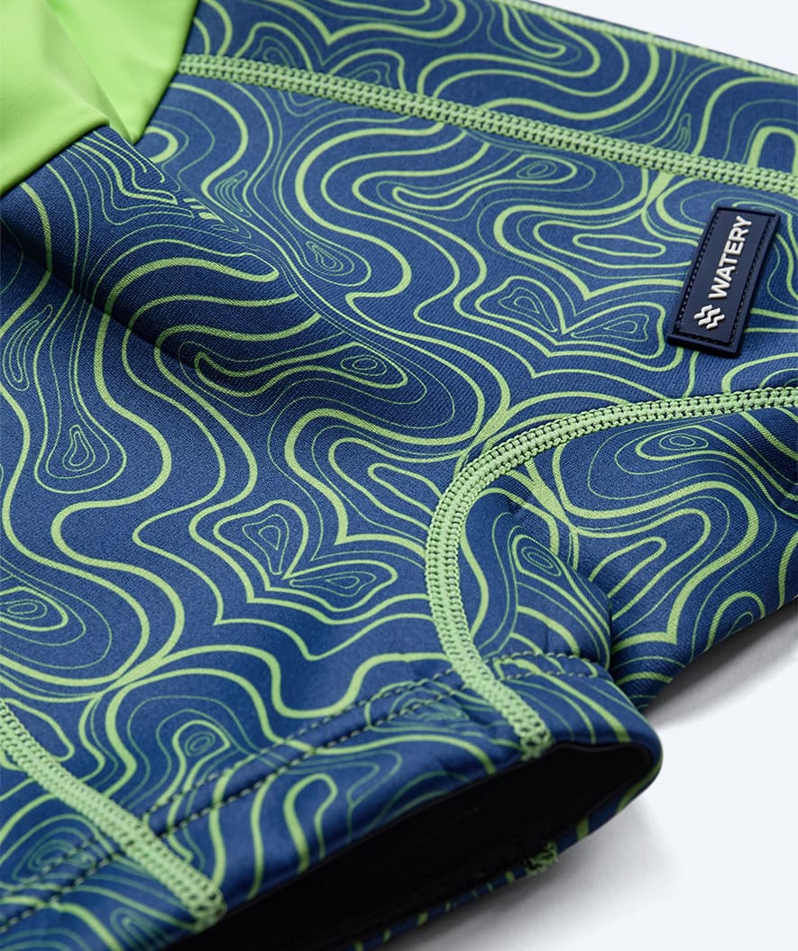 Watery bleiebadebukser til barn - Thetis Youngster - Grønn/blå