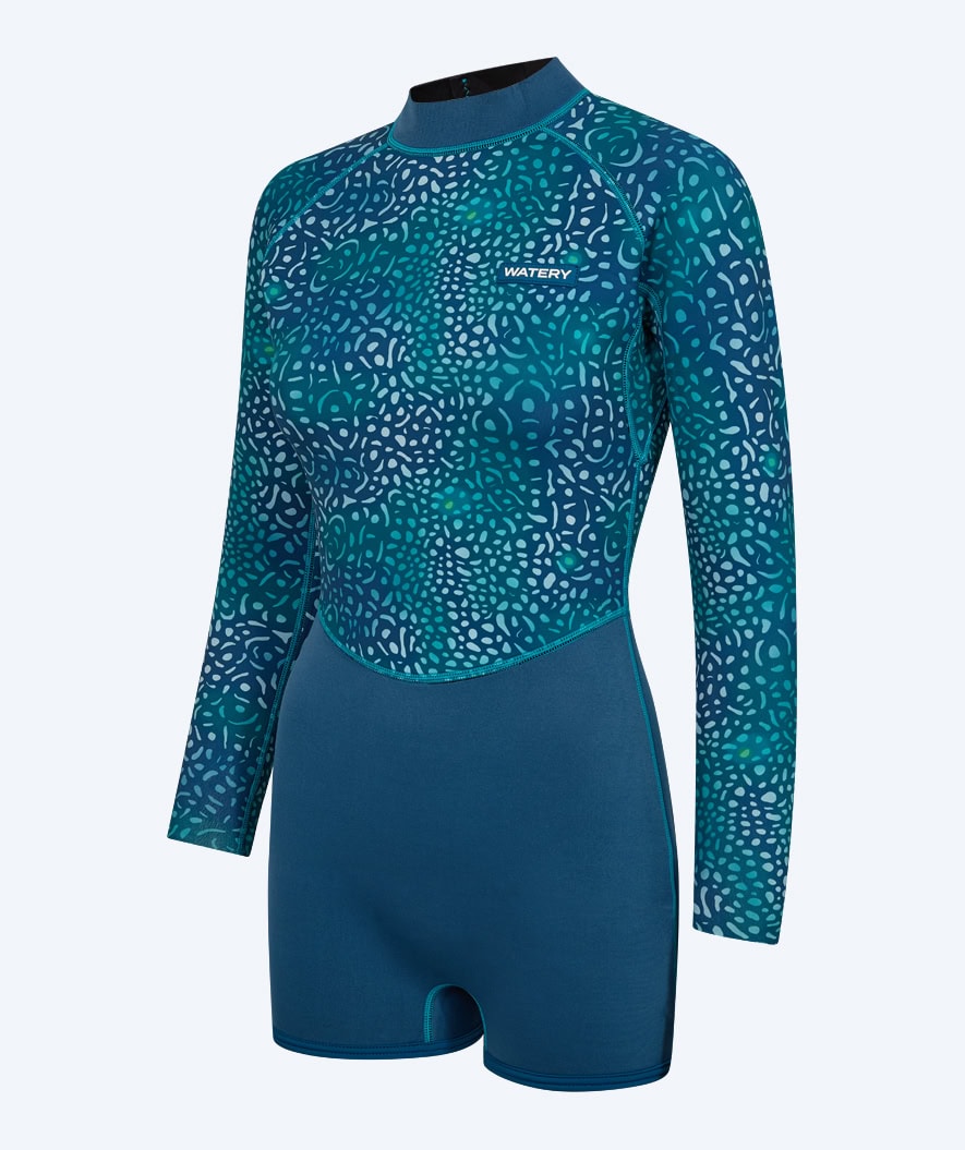 Watery neopren springsuit til damer - Compass - Grønn/Blå