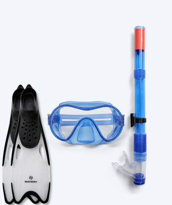 Watery snorkelsett til junior (8-15) - Jubal/Rilian - Blå/svart