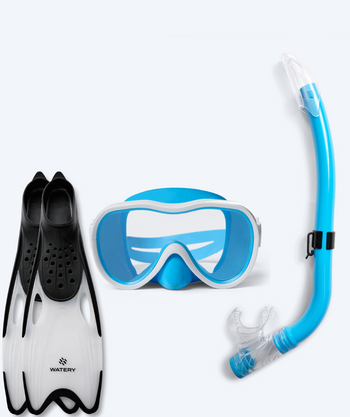 Watery snorkelsett til junior (8-15) - Odine/Rilian - Blå/svart