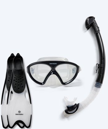 Watery snorkelsett til junior (8-15) - Ohio/Rilian - Svart/svart
