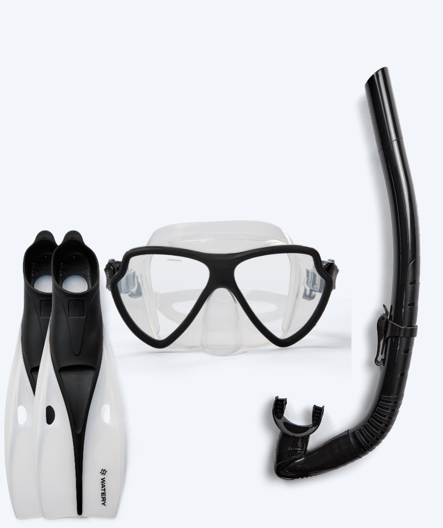 Watery snorkelsett til voksne (fra 15 år) - Itzel/Breeve - Svart