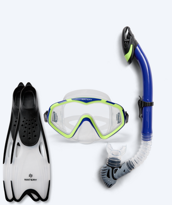 Watery snorkelsett til voksne (fra 15 år) - Leach/Rilian - Blå/svart