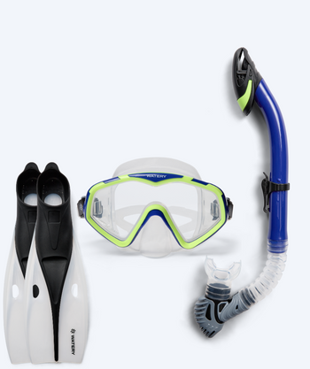 Watery snorkelsett til voksne (fra 15 år) - Leach/Breeve - Blå/gul