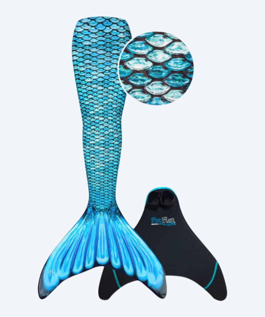 Fin Fun havfruehale til voksne - Sett - Tidal Teal (Lyseblå)