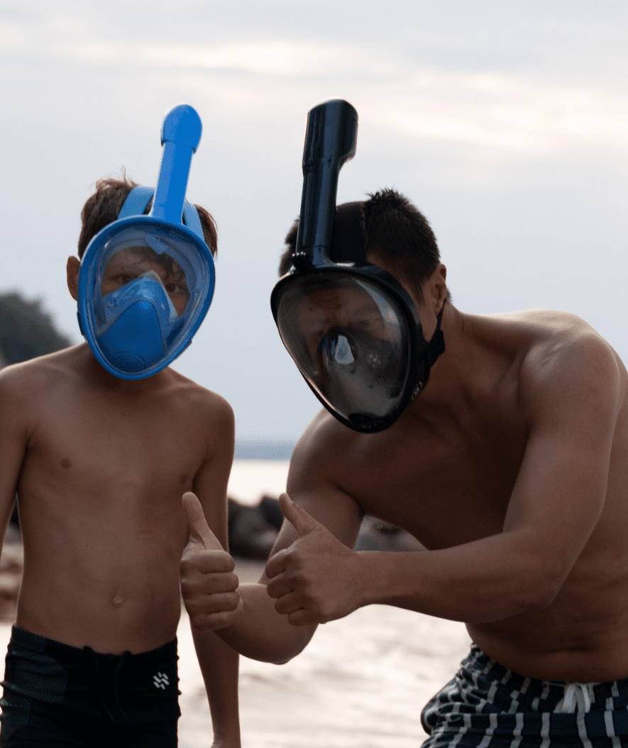 Watery full face snorkelmaske til voksne - Oxygen - Svart