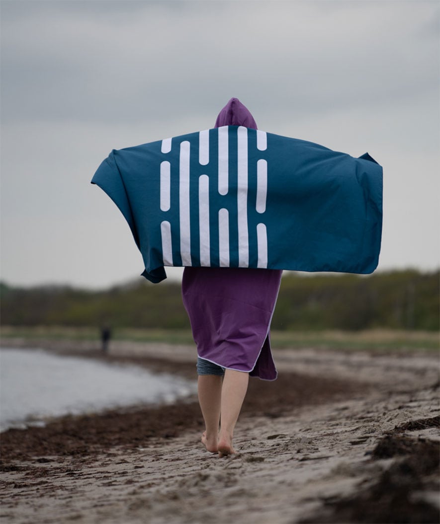 Watery microfiber håndkle (160 x 80 cm) - Eco Nebraska - Mørkeblå