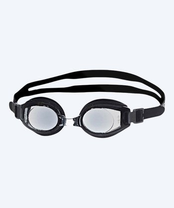 Primotec langsynt svømmebriller med styrke - (-1.0) til (+8.0) - Svart (Smoke glas)