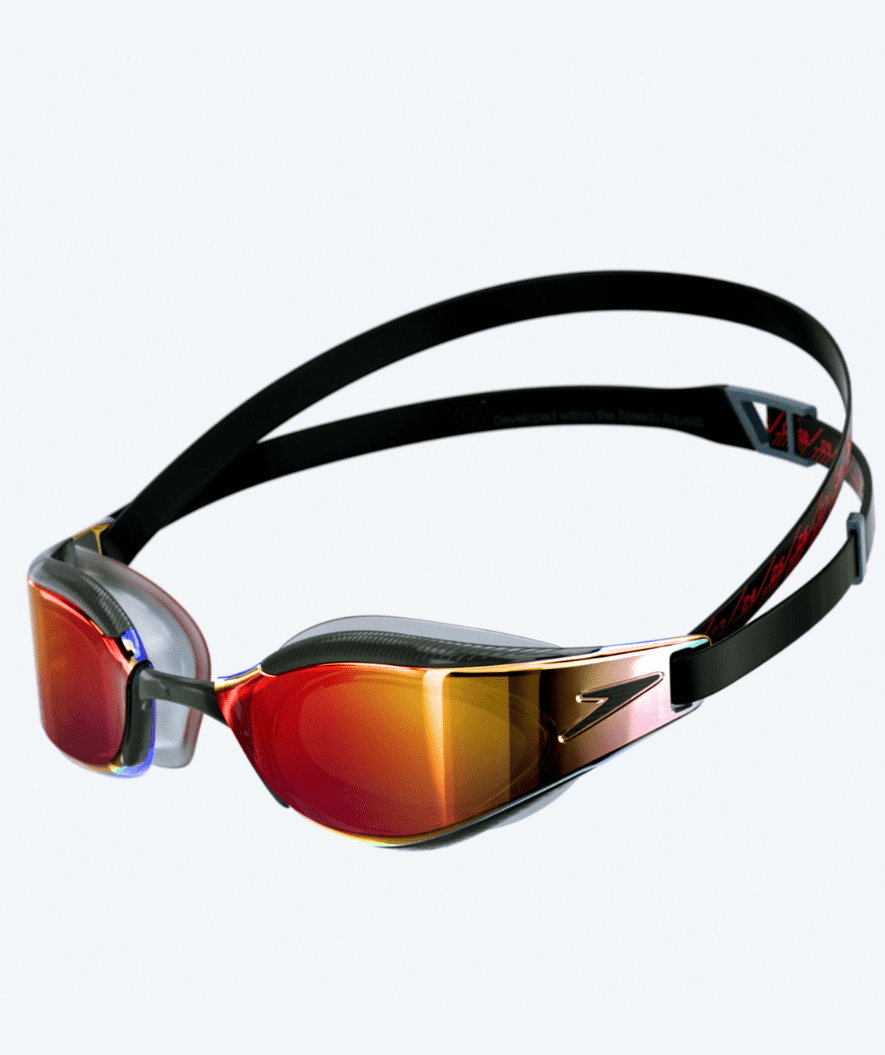 Speedo elite svømmebriller - Fastskin Hyper Elite Mirror - Svart/guld