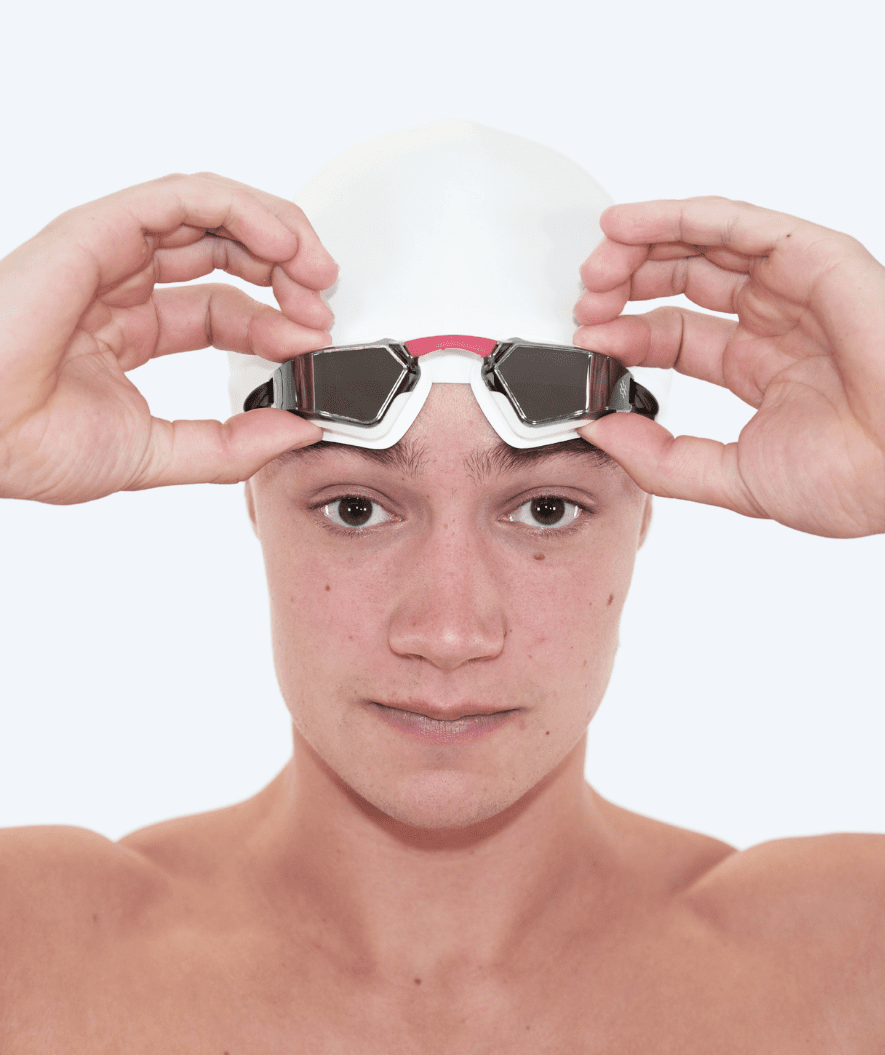 Watery konkurranse svømmebriller - Brooks Mirror - Hvit/sølv