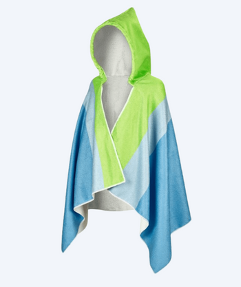 Beco kappehåndkle m. hette til barn - Sealife - Blå/grønn