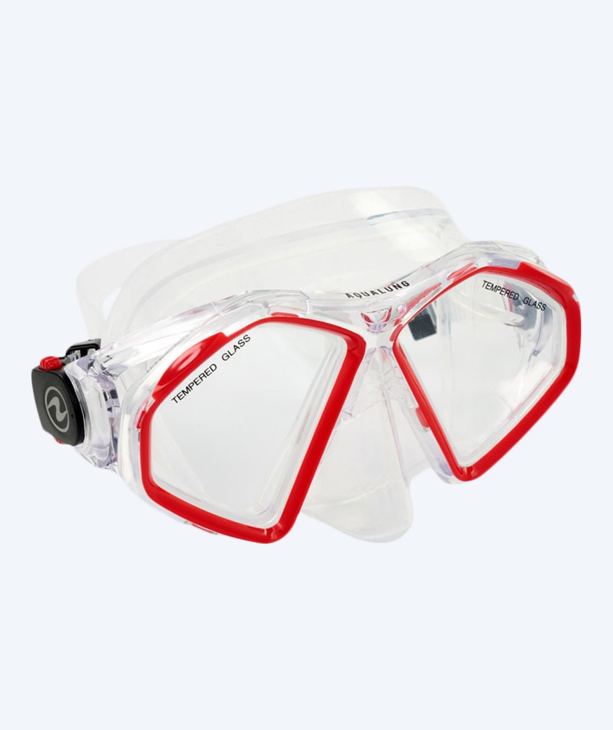 Aqualung dykkermaske til voksne - Hawkeye - Klar/rød