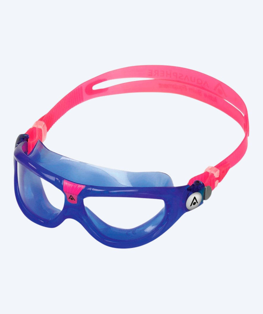 Aquasphere svømmebriller til barn - Seal 2 (3-10 år) - Mørkeblå/lyserød (klar linse)