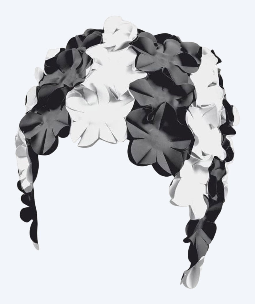 Beco badehette med blomster - Svart/hvit
