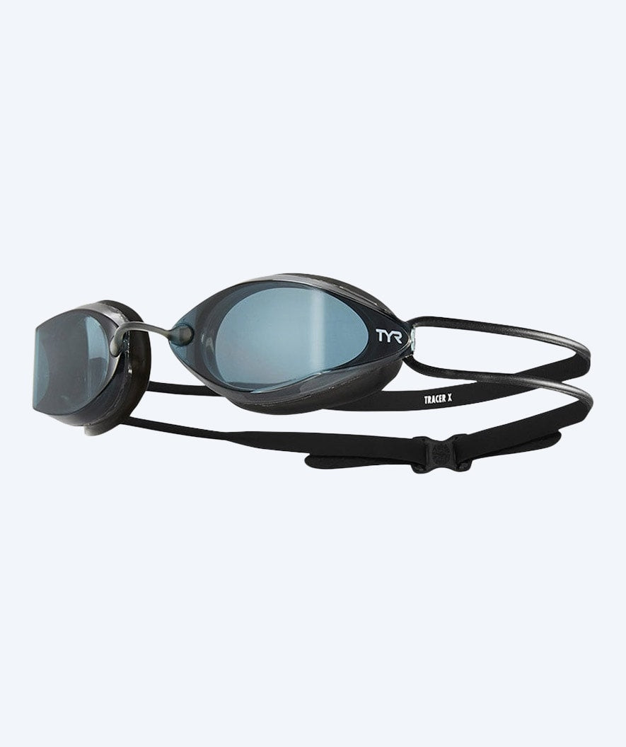 TYR svømmebriller - Tracer-X Racing Nano - Svart (Blå Linse)