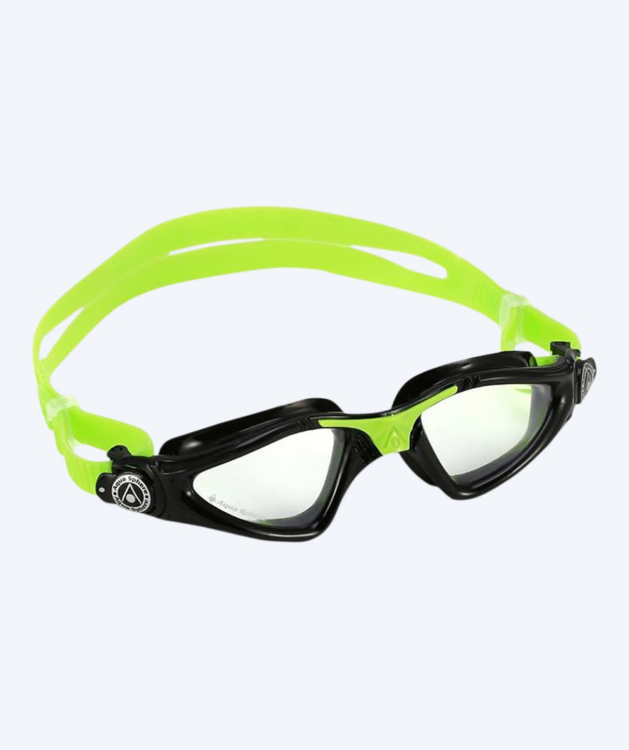 Aquasphere svømmebriller til barn - Kayenne - Svart/grønn (klar linse)