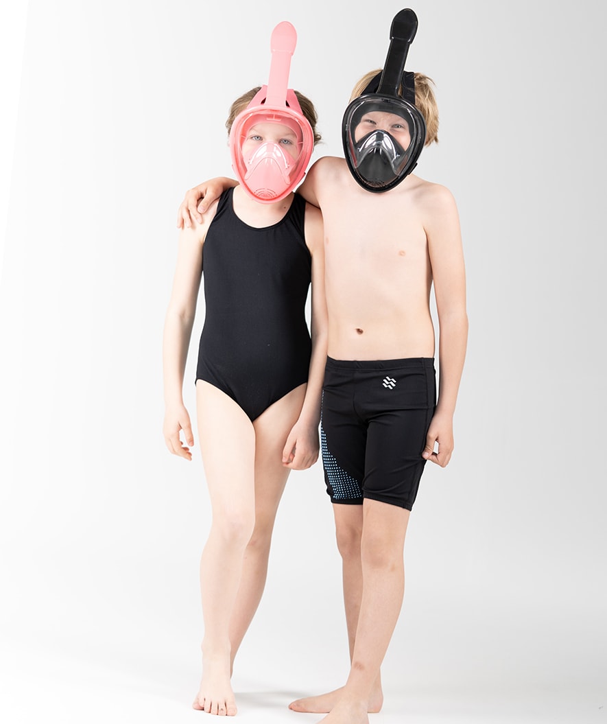 Watery full face snorkelmaske til barn - Oxygen - Svart