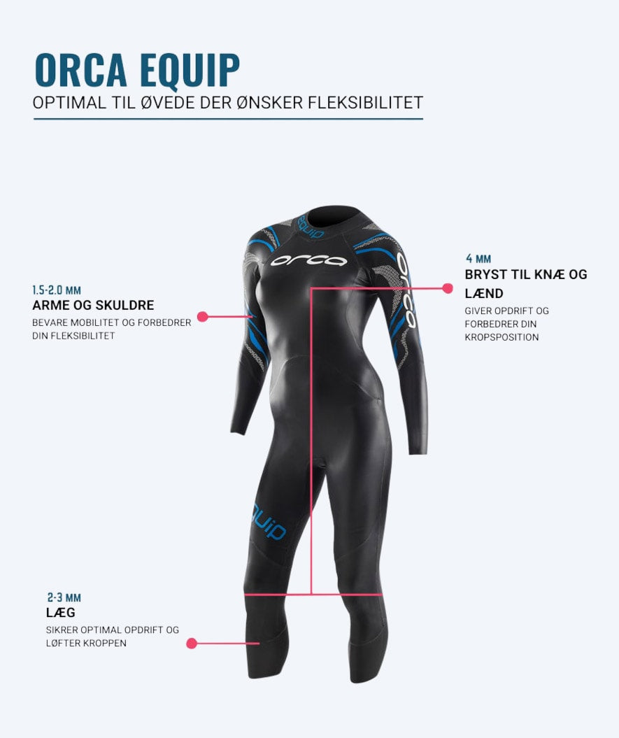 Orca våtdrakt til damer - Equip - Svart/blå