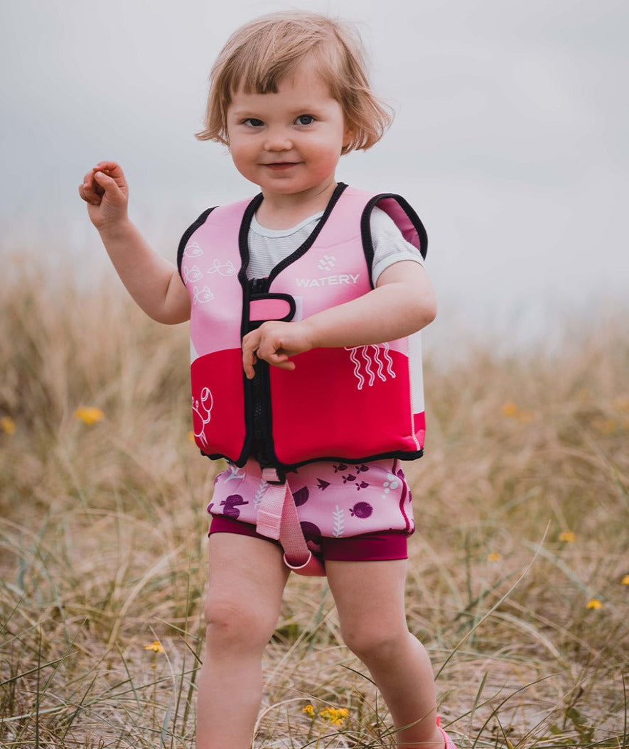 Watery bleiebadebukser til barn - Neoprene Swim Nappy - Atlantic Pink