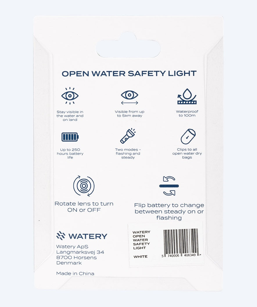 Watery vanntett LED lys for svømmebag - Pro - Hvit
