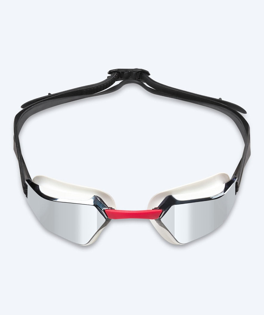 Watery konkurranse svømmebriller - Brooks Mirror - Hvit/sølv