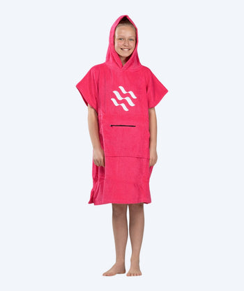 Watery badeponcho for junior 6-14 år - Bomull - Rosa