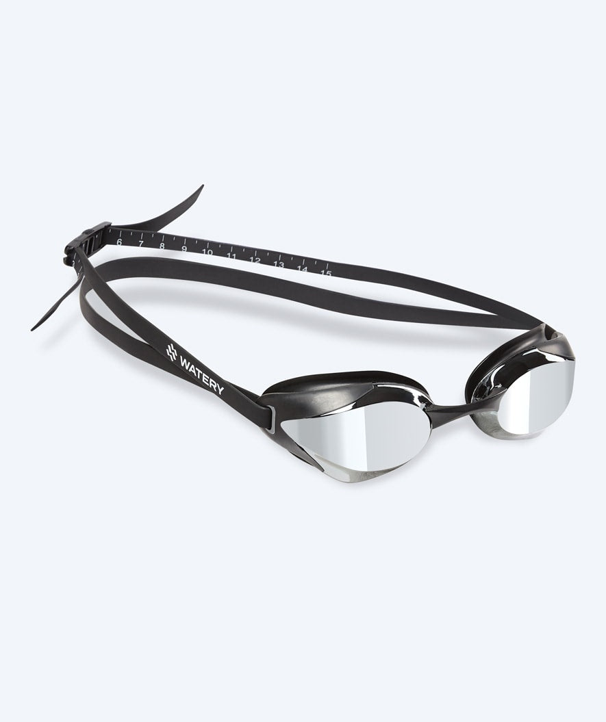 Watery Elite svømmebriller - Poseidon Ultra Mirror - Svart/sølv