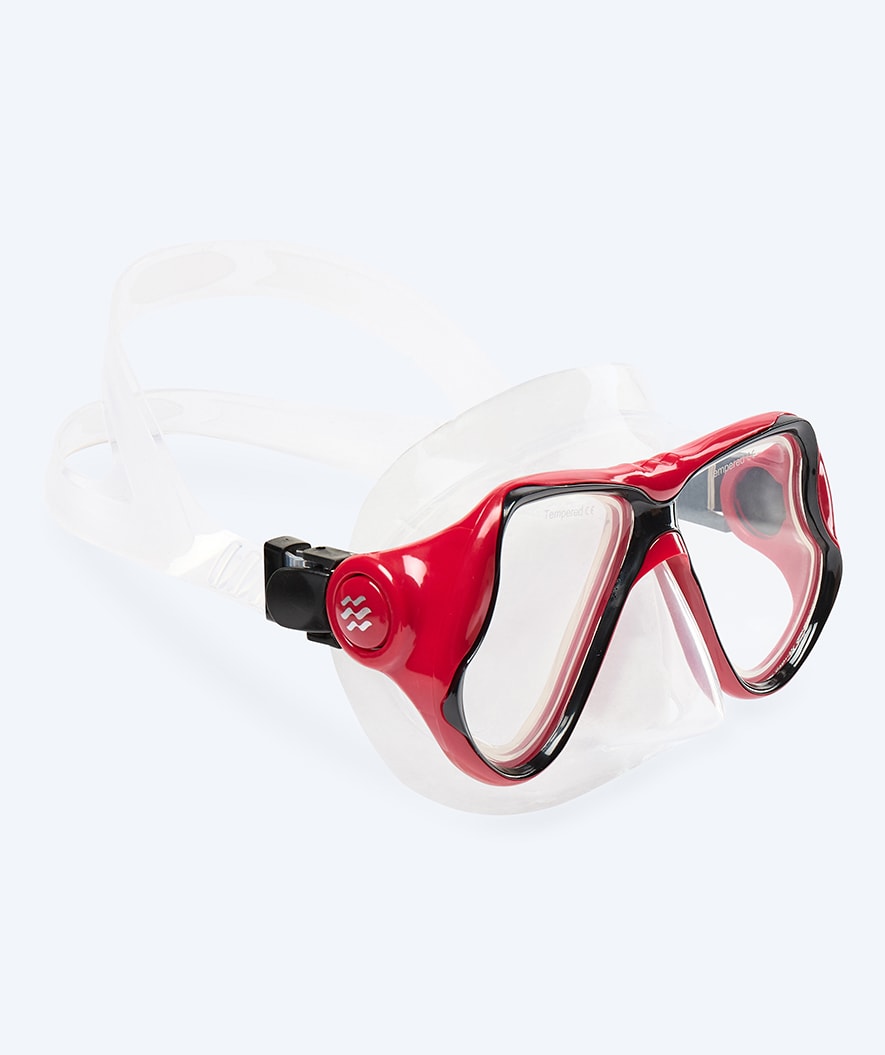 Watery dykkermaske for voksne - Hudson - Rød/svart