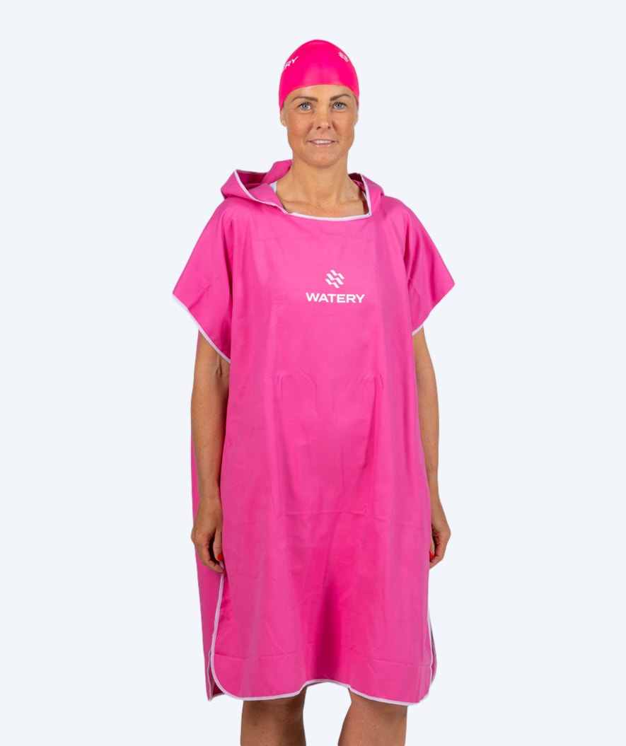 Watery badeponcho for voksne - Microfiber - Rosa
