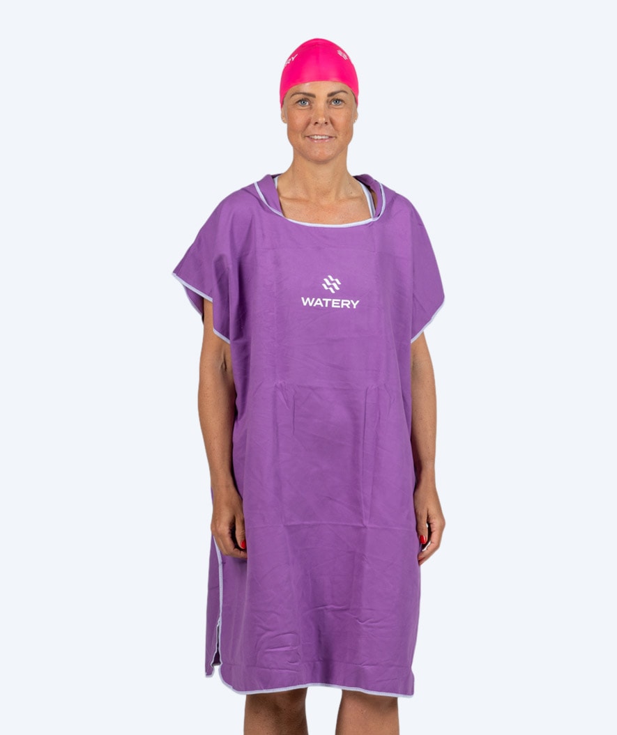 Watery badeponcho for voksne - Microfiber - Lilla