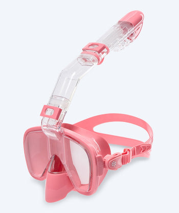 Watery Full face snorkelmaske for barn - Pearl - Rosa