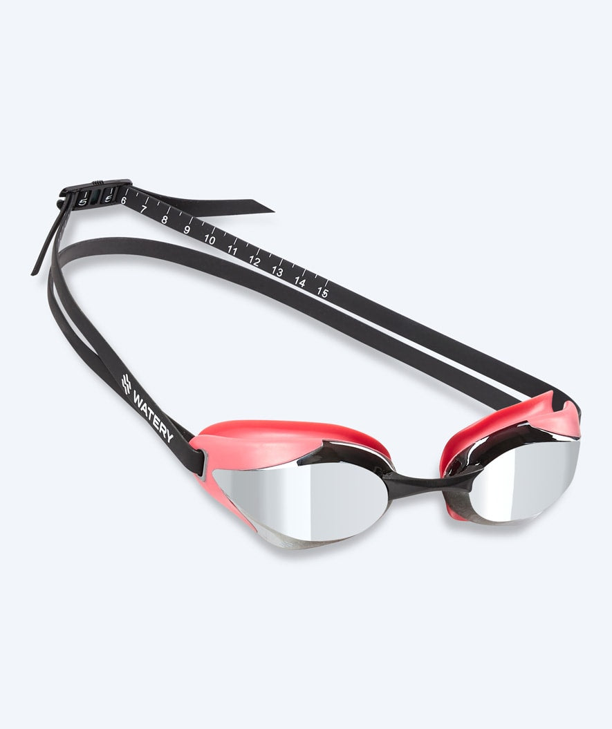 Watery Elite svømmebriller - Poseidon Ultra Mirror - Rosa/sølv