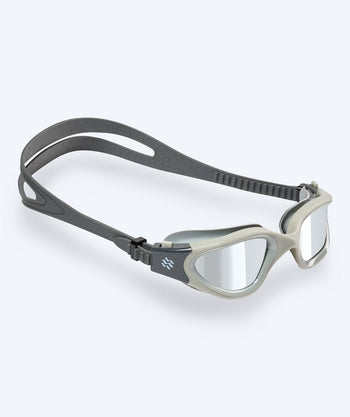 Watery mosjons svømmebriller - Raven Mirror - Mørkegrå/sølv