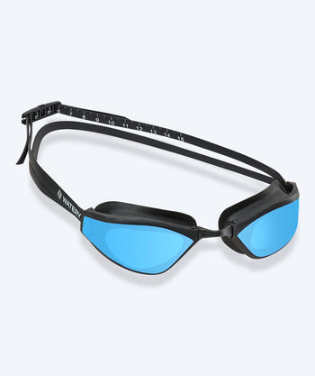 Watery Elite svømmebriller - Storm Racer Mirror - Svart/blå