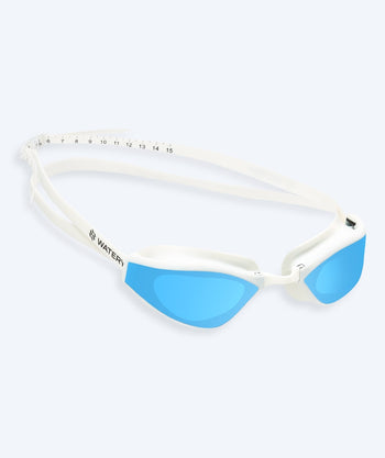 Watery Elite svømmebriller - Storm Racer Mirror - Hvit/blå