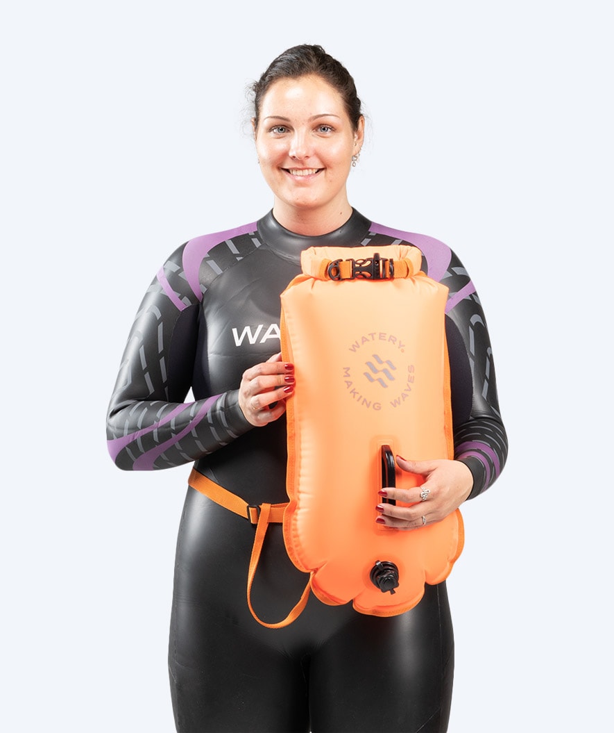 Watery svømmebøye - Swim Buoy & Dry Bag 28L - Oransje