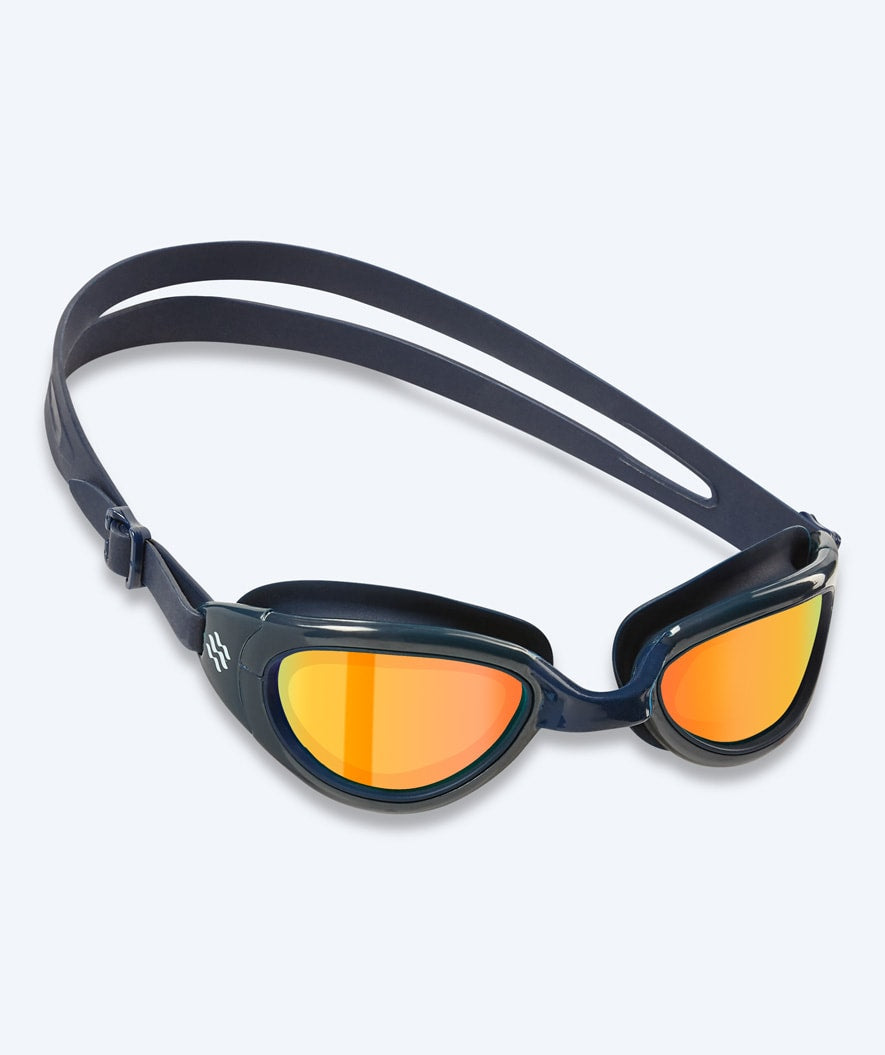Watery mosjonssvømmebriller - Wade Mirror - Mørkeblå/gull