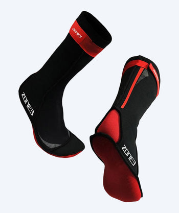 ZONE3 neopren sokker til åpent vann - Neopren (2mm) - Svart/rød