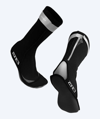 ZONE3 neopren sokker til åpent vann - Neopren (2mm) - Svart/sølv